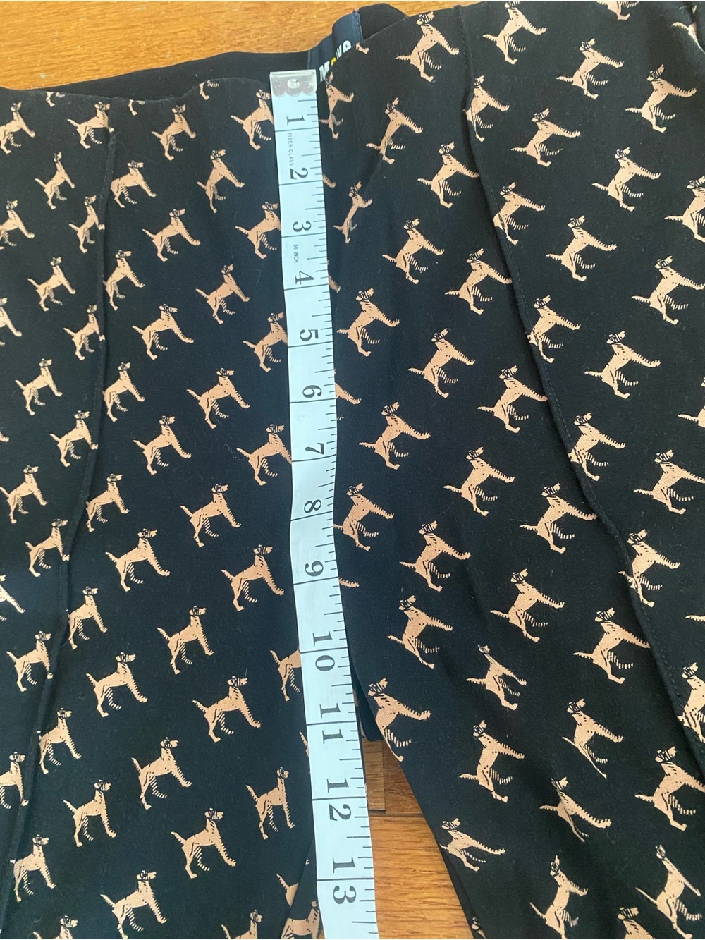Anthropologie Maeve The Margot Dog Print Cropped Flare Pull On Pants Black M - Picture 9 of 13